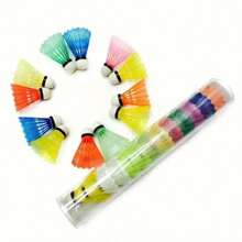 12pcs Colorful Plastic Badminton Shuttlecocks, Portable Sports Badminton Balls For Outdoor Recreation, Random Colors