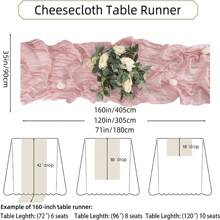 1 pezzo Tovaglia trasparente verde erba da 35"x118" in stile boemo, runner da tavolo semitrasparente in garza, rustico per matrimonio, festa, festa nuziale, compleanno, cena, decorazione tavolo per vacanze (colori multipli)