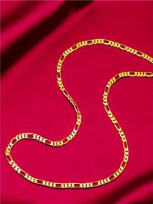 1 件复古新款朋克费加罗链项链，前卫设计 - 金色长款男士嘻哈时尚珠宝礼物 2024 - 24寸60厘米 - 查看 8