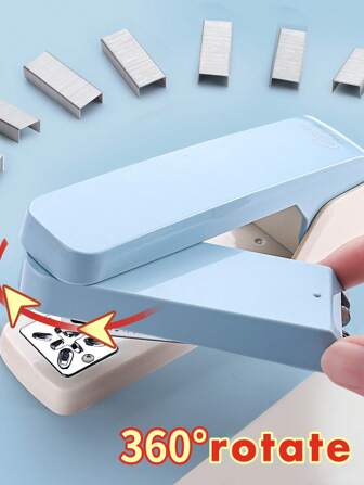 1 件 360° 旋转订书机，省力订书机，多功能中心装订，适合办公室、家庭和学生使用，可装订 25 张纸
