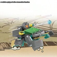 1639pcs Building Blocks Toy Mecha Model 4-In-1 Assembling Robot Includes 7 Figures, Holiday Gift Room Decoration - Red - View 5