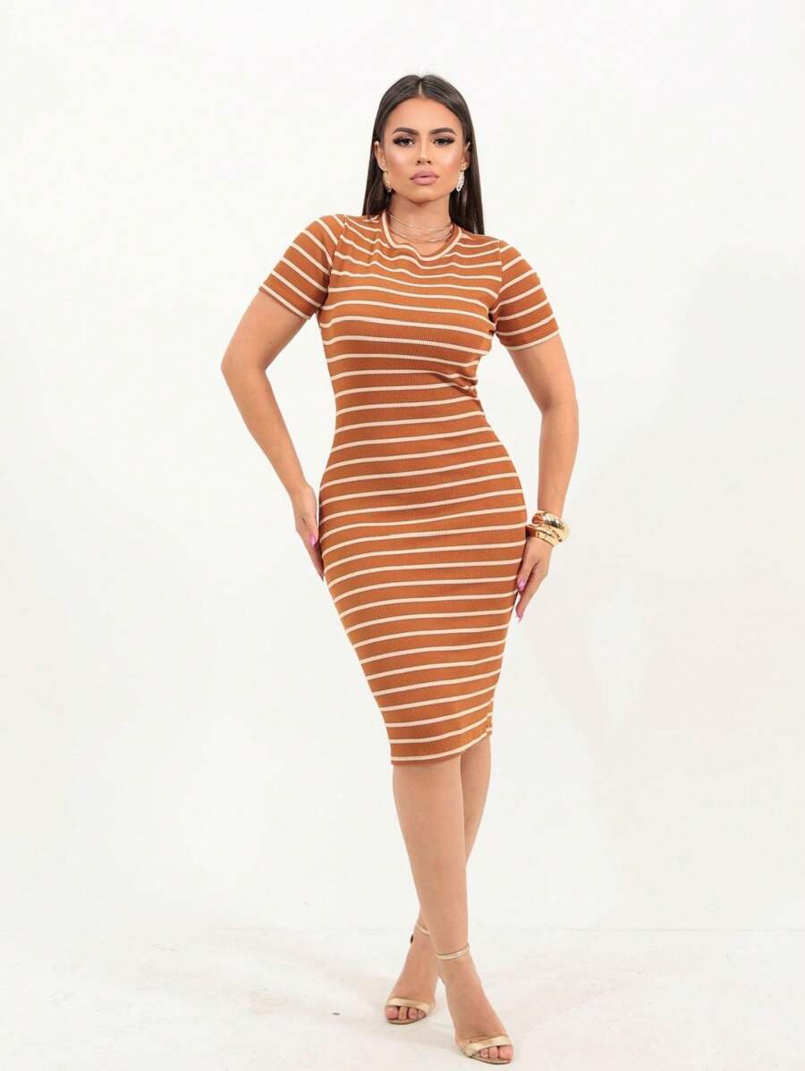SUPER SEXY STRIPED TUBE DRESS!! - 彩色 - 查看 1