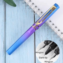 Colorful Multi-Color Orthopedic Holiday Gift School Student Steel Fountain Pen For Daily Business Office Writing Calligraphy Practice, Ink Absorbing/3.4mm Nib Dual Tip 0.5mm/0.38mm - Multicolor - View 8