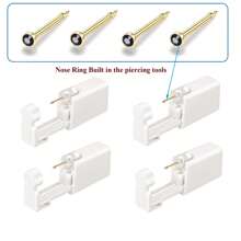 4 Packs Nose Piercing Kit With Built-In Nose Studs,Disposable Self Nose Piercing Gun,Simple And Convenient Operation, Ideal For Family Use - White - View 15