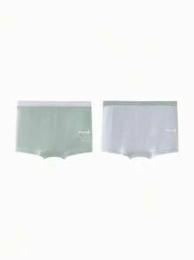 mini bala New Autumn Style Young Boys  Soft Underwear Baby Briefs 2 Packs - Bean Paste Green - View 2