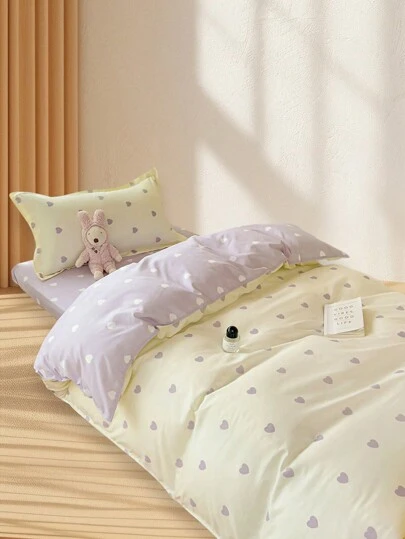 4pcs/Set (1pc Duvet Cover + 1pc Bed Sheet + 2pcs Pillow Covers) Skin-Friendly Printed Bedding Set, Non-Slip 360° Wrapped, No Fluorescent Agent, Breathable, Soft, , Fade-Resistant, Antibacterial, Thickened Warm Bedding Set Suitable For Bedroom, Guest Room, Dorm, Whole Family, All Seasons