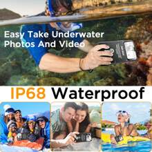 1Pc Black Self-Check Function Waterproof Phone Case Pouch Universal 6.7 Inch IPhone Underwater Touchscreen Snorkeling Diving Protective Case Cover Compatible With IPhone 15 Pro Max/15 Plus/14 Pro Max/14 Plus/13 Pro Max/12 Pro Max (6.7" ONLY) - Black - View 2