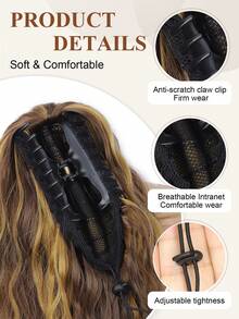 1 件马尾辫接发 20 英寸长爪夹式马尾辫假发合成马尾辫假发自然波浪假发女士
