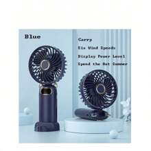 Portable Handheld Misting Fan,Rechargeable Travel Mister Fan, Battery Operated Personal Fan With Mist, 6 Speeds,LED Display,90°Foldable Cooling Fan For Camping Outdoor, Home, Office