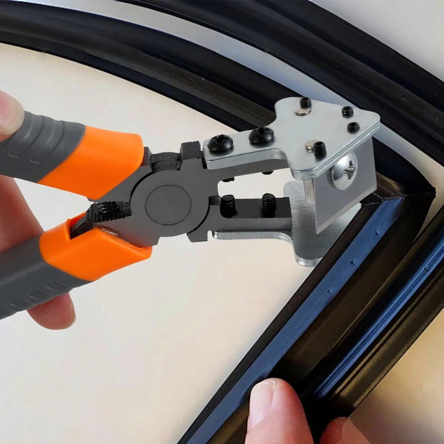 Thép hợp kim cắt hình chữ V Kéo dải cao su 90 ° Cắt góc phải chắc chắn Kìm cắt chữ V bền Cửa sổ Dây cao su Kéo cắt miter có cờ lê cho cửa sổ