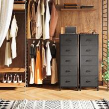 AODK Dresser For Bedroom With 5 Storage Drawers, 31" Small Dresser Chest Of Drawers Fabric Dresser With Sturdy Steel Frame, Black - màu đen - Xem 9