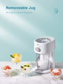 Electric Ice Crusher, Slushy Maker Ice Shaver With Removable Jug For Blending Slushies, Ice Crushing Machine For Snow Cones Slushies Smoothies, And Iced Coffees Frappuccinos - White - View 3