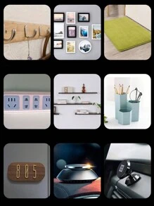 10pcs Double Sided Adhesive Wall Mounting Strips, Removable Transparent Wall Hanging Sticky Pads - Clear - View 7