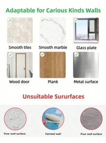 10pcs Double Sided Adhesive Wall Mounting Strips, Removable Transparent Wall Hanging Sticky Pads - Clear - View 11