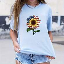 1/2/3 piezas Parche de plancha con transferencia de bandera americana y girasol, pegatina estampada de plástico multicolor de fusión en caliente para decoración de ropa, parche adhesivo lavable y duradero para manualidades de moda - Multicolor - Ver 8