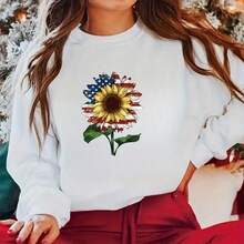 1/2/3 piezas Parche de plancha con transferencia de bandera americana y girasol, pegatina estampada de plástico multicolor de fusión en caliente para decoración de ropa, parche adhesivo lavable y duradero para manualidades de moda - Multicolor - Ver 7