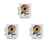 1/2/3 piezas Parche de plancha con transferencia de bandera americana y girasol, pegatina estampada de plástico multicolor de fusión en caliente para decoración de ropa, parche adhesivo lavable y duradero para manualidades de moda - Multicolor - Ver 3