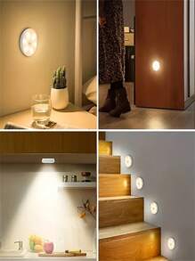 1pc/3pcs/6pcs Cabinet Night Light USB Charging MagneticSuction Bedside Wardrobe Cabinet Creative Gift Light Intelligent,Rechargeable Wireless Motion Sensor Wall Light,For Kitchen & Bedroom (250mAh)