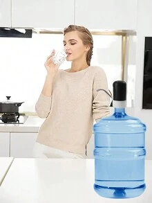 Automatic Water Dispenser, Rechargeable Automatic Water Dispenser With LED Light, Wireless Electric Water Bottle Pump, Fast Pumping (Black) - Black - View 10