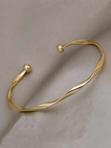 1pc Twist Design Cuff Bangle Elegant Bracelet For Women