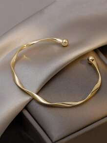 1pc Twist Design Cuff Bangle Elegant Bracelet For Women