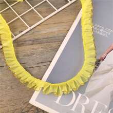 2cm Single Golden Edge Ruffle Organza Trim Lace Ribbon DIY Clothing Doll Ruffle Skirt Hem Lace - Multicolor - View 24