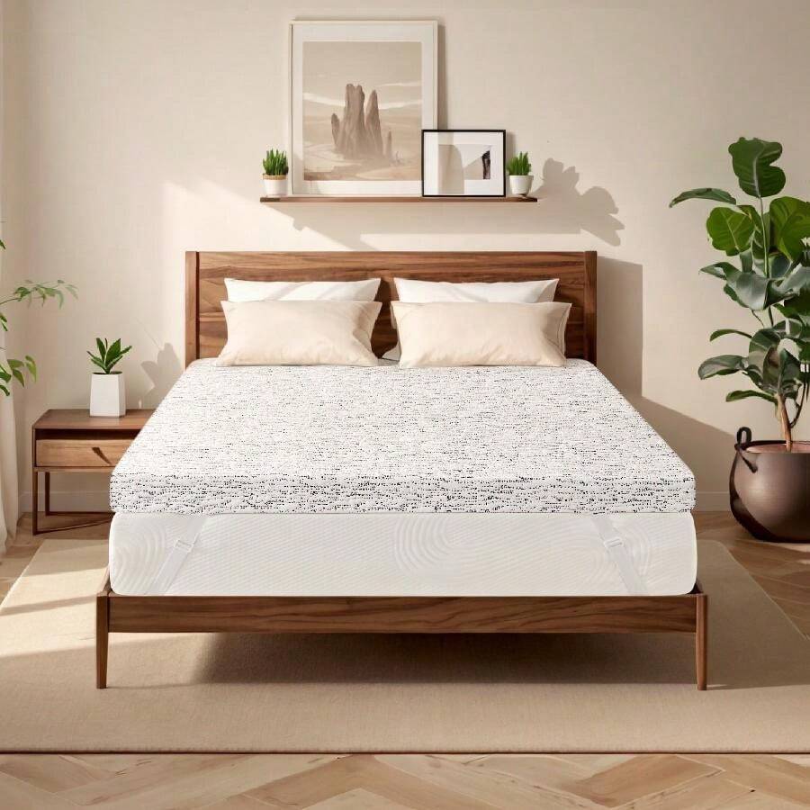 SUBRTEX Subrtex Cooling Memory Foam Mattress Topper For Back Pain