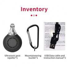 Ultrasonic Flea And Tick Repeller With LED Light Portable USB Charging Insect Repellent For Cats And Dogs Pet Supplies(Black) - Multicolor - View 3