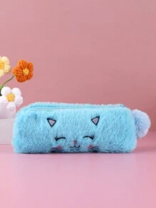 1/2 Stück süße Katze Plüsch Federtasche Mädchen Federmäppchen Kawaii Schreibwaren Großraum Federmäppchen Federmäppchen Kosmetiktasche Aufbewahrungstasche, Federtasche, Schultasche