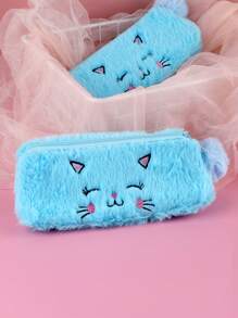 1/2 Stück süße Katze Plüsch Federtasche Mädchen Federmäppchen Kawaii Schreibwaren Großraum Federmäppchen Federmäppchen Kosmetiktasche Aufbewahrungstasche, Federtasche, Schultasche