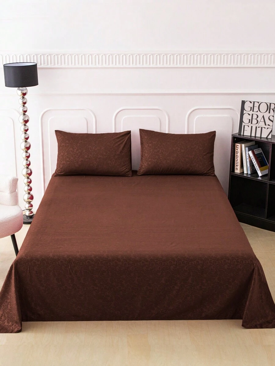 Brocado de fénix Juego de Sabanas, Sabanas Matrimoniales, 4 Piezas, 3000 Hilos, Cómodas y Frescas, Calidad de Lujo, Hipoalergénicas,  Suave, Ligera (1 Forro,1 Sábana, 2 Fundas) - Café integral - Ver 1