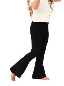 Calça Legging Infantil Juvenil Preta Modelo Flare Para Meninas Adolescentes