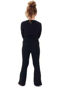 Calça Legging Infantil Juvenil Preta Modelo Flare Para Meninas Adolescentes
