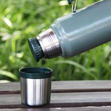 Cốc cách nhiệt 1200ML có tay cầm và ấm đun nước thể thao bằng thép không gỉ hai lớp thích hợp cho các hoạt động ngoài trời như đi bộ đường dài, đi xe đạp và cắm trại, - nhiều màu - Xem 6