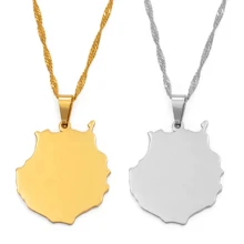 1 件西班牙加那利群岛特内里费岛/大加那利岛/富埃特文图拉岛/拉帕尔马岛/兰萨罗特岛地图吊坠项链女士女孩珠宝 - 彩色 - 查看 3