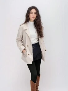 10-15 mmHg 轻度压力不透明闭趾连裤袜，女士款，保暖显瘦，高腰设计（建议选大一码），舒适 - 黑色 - 查看 3