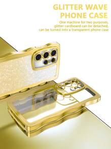 波浪电镀防震手机壳 + 全套手机壳 + 闪光卡纸，兼容 Apple IPhone 11/12/13/14/15 Pro Max、Galaxy S22/S23/S24+、OPPO、VIVO Redmi 13C+、Moto G Redmi Note 13C/12/11 Pro