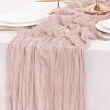 1 pezzo Tovaglia trasparente verde erba da 35"x118" in stile boemo, runner da tavolo semitrasparente in garza, rustico per matrimonio, festa, festa nuziale, compleanno, cena, decorazione tavolo per vacanze (colori multipli)