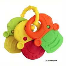 Juguetes de dentición para bebés, bandeja de hielo de silicona para dentición de bebés, llaves de dentición, set de dentición con forma de fruta, adecuado para bebés y niños pequeños, regalo de Pascua (colores de juguetes emparejados al azar) - Multicolor - Ver 16