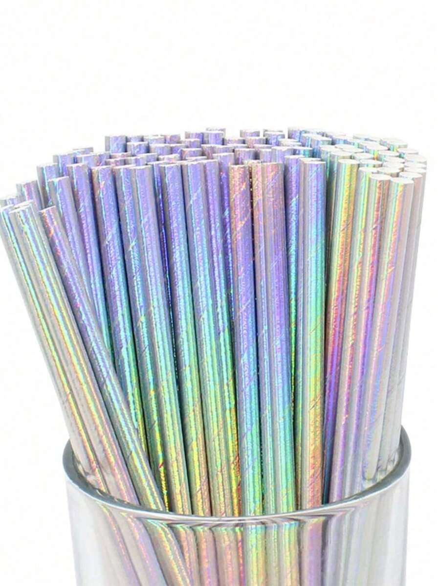 25支派对一次性吸管，圣诞节 - 彩色 - 查看 1