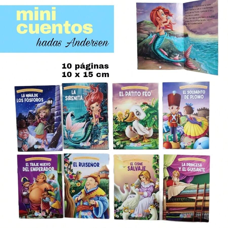 colección mini cuentos 8 piezas cuentos clásicos 10 x 15 cm - Azul - Ver 1