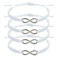 4 piezas/set de pulseras con símbolo infinito tejidas a mano, joyería de regalo para parejas y amigos unisex - Pulsera - Ver 12