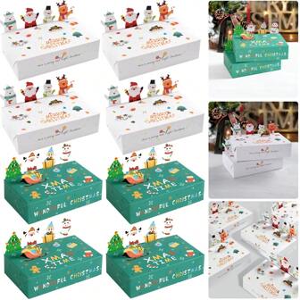 10Pcs Christmas Candy Treat Boxes Xmas Gift Packaging Box Cookie Wrapping Boxes For Christmas New Year Party Favors Supplies Christmas DecorChristmas Decorations Christmas Bags Christmas Gifts Christmas Christmas Decorations Christmas Pajamas Christmas Gifts Christmas Decor