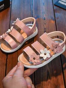 New Children's Sandals 2024 Summer New Girls Beach Sandals Flower Princess Shoes Roman Shoes - White - View 9
