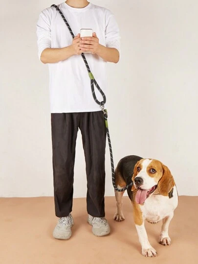 1 件装反光尼龙材质免提狗绳，斜挎遛狗绳，适合小型/中型/大型犬