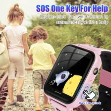 Kids Smart Watch Phone Kids Smartwatch Music Player With SD Card Call SOS Games Camera Alarm Recorder Calculator Mp3 For Birthday Gift Children Boys Girls - Hồng - Xem 6