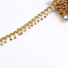 1 Pack 30mm Gold Bell Tassel Ribbons, Suitable For Latin Dance Costumes, Stage Performance Outfits, DIY Sewing Lace Fabric Accessories - Gold - View 6