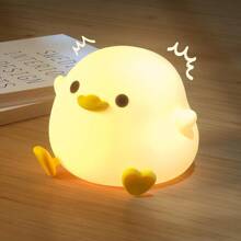 1pc Cute Bean Duck Night Light, DoDo Duck Silicone Nursery Night Light, Battery Table Lamp Bedside Lamp With Touch Sensor For Bedrooms, Living Room