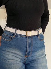 Kit 4 Cintos Feminino Fivela Birken Metalizada Dourada Em Couro Sintético Minimalista