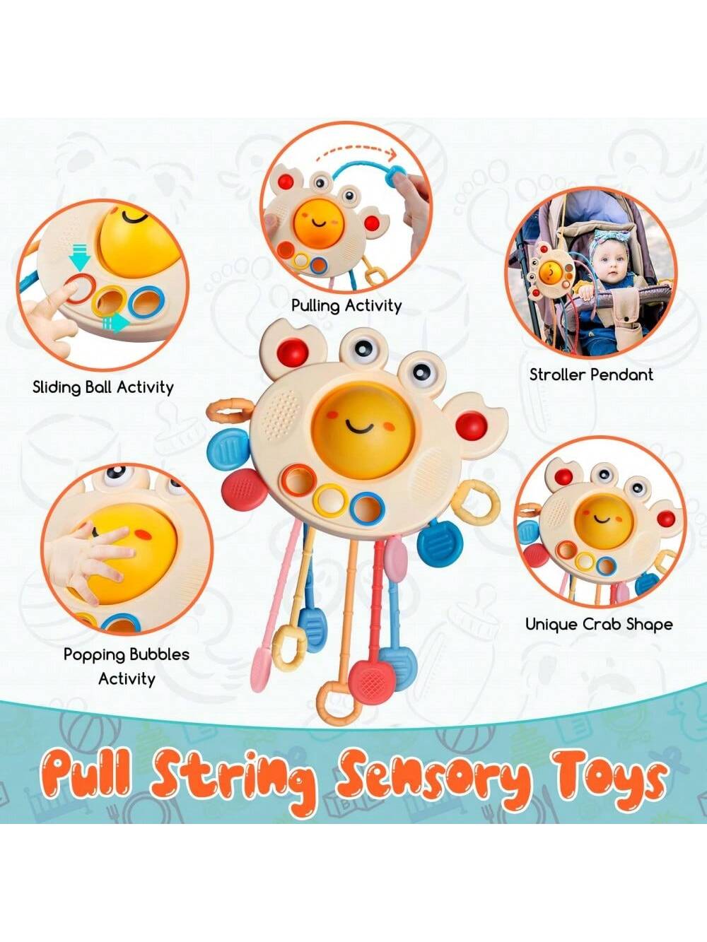 ألعاب أطفال مونتيسوري - طقم هدايا لعب الرضع 5 في 1...